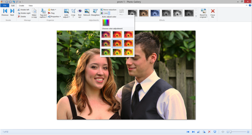  Screenshot of Windows Photo Gallery. 